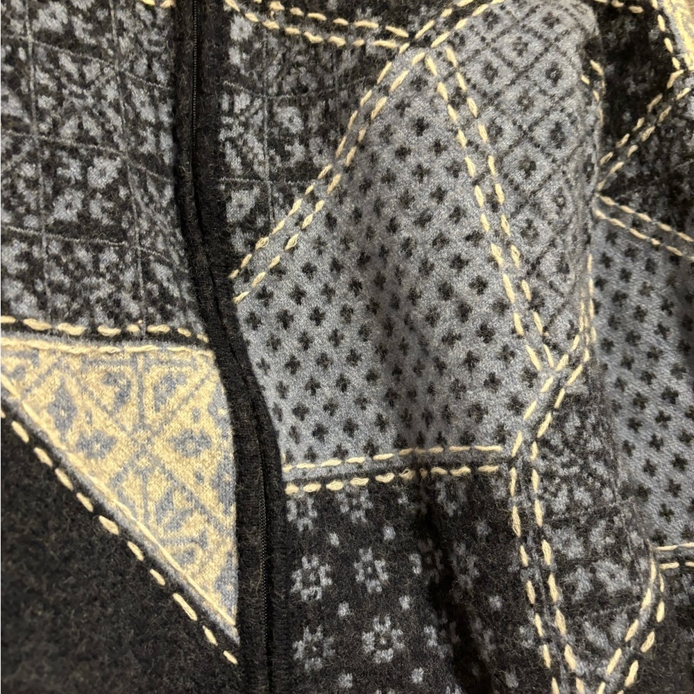 Vintage Patchwork Wool Talbots Zip Up Women's Size Large - Picture 5 of 6